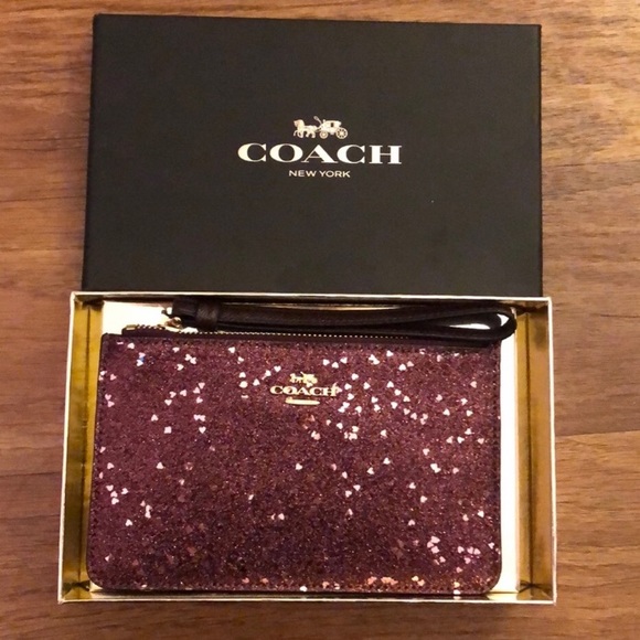 Coach Handbags - Coach glitter heart wristlet